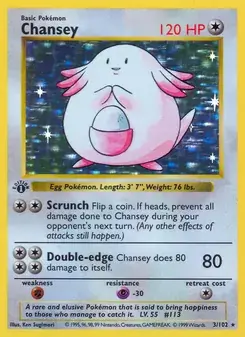 Chansey 3/102 Base Set Pokémon card