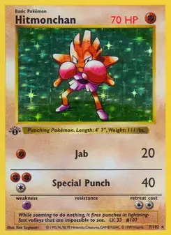 Hitmonchan 7/102 Base Set Pokémon card