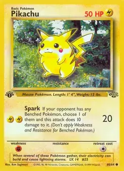 Pikachu 60/64 Jungle Pokémon card