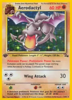Aerodactyl 1/62 Fossil Pokémon card