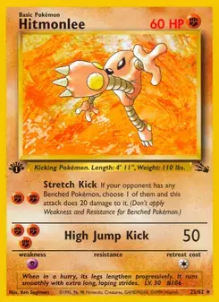 Hitmonlee 22/62 Fossil Pokémon card