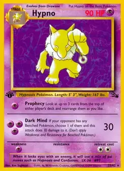 Hypno 23/62 Fossil Pokémon card