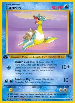 Lapras 25/62 Fossil Pokémon card