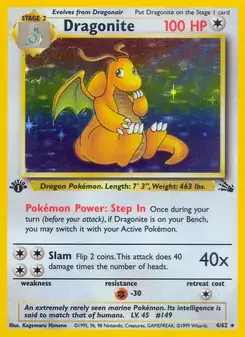 Dragonite 4/62 Fossil Pokémon card