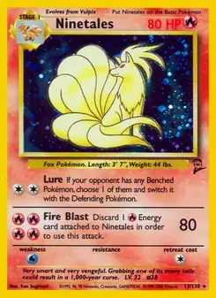 Ninetales 13/130 Base Set 2 Pokémon card