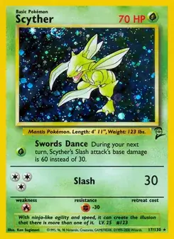 Scyther 17/130 Base Set 2 Pokémon card