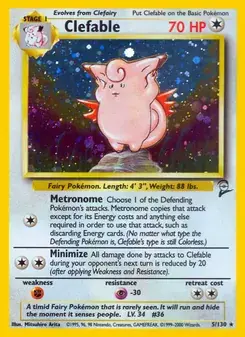 Clefable 5/130 Base Set 2 Pokémon card