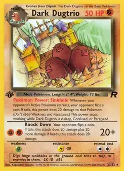 Dark Dugtrio 23/82 Team Rocket Pokémon card