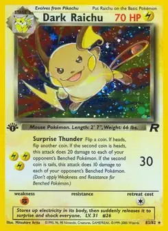 Dark Raichu 83/82 Team Rocket