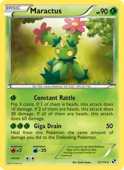 Maractus 12/114 Black & White Pokémon card