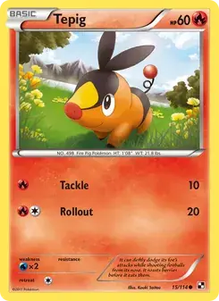 Tepig 15/114 Black & White Pokémon card