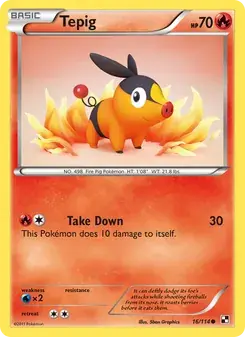 Tepig 16/114 Black & White Pokémon card