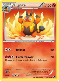 Pignite 18/114 Black & White Pokémon card