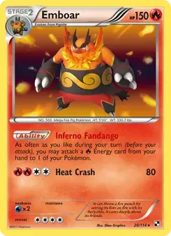 Emboar 20/114 Black & White Pokémon card