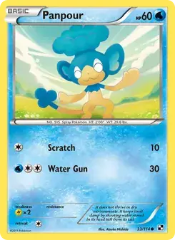 Panpour 33/114 Black & White Pokémon card