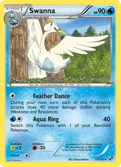 Swanna 37/114 Black & White Pokémon card