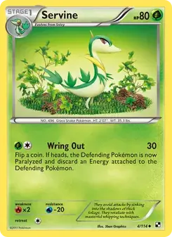 Servine 4/114 Black & White Pokémon card