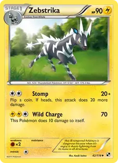 Zebstrika 42/114 Black & White Pokémon card