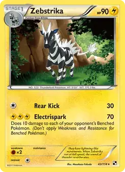Carte Pokémon Zebstrika 43/114 Black & White