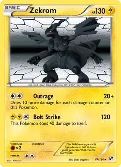 Zekrom 47/114 Black & White Pokémon card