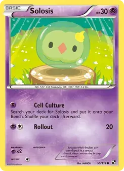 Solosis 55/114 Black & White Pokémon card