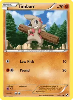 Timburr 59/114 Black & White Pokémon card