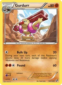 Gurdurr 60/114 Black & White Pokémon card
