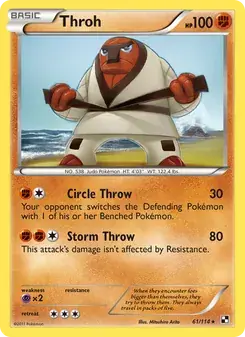 Throh 61/114 Black & White Pokémon card
