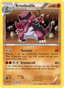 Krookodile 65/114 Black & White Pokémon kaart