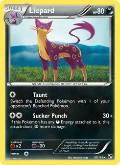 Liepard 67/114 Black & White Pokémon card