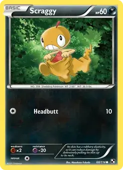 Scraggy 68/114 Black & White Pokémon card