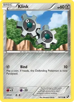 Klink 74/114 Black & White Pokémon card