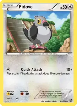 Pidove 84/114 Black & White Pokémon card
