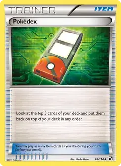 Pokédex 98/114 Black & White Pokémon card