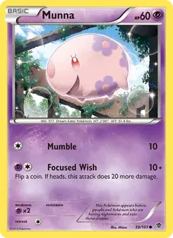 Munna 39/101 Plasma Blast Pokémon card
