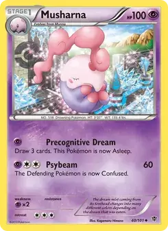 Musharna 40/101 Plasma Blast Pokémon card
