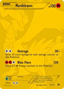 Reshiram 114/113 Legendary Treasures