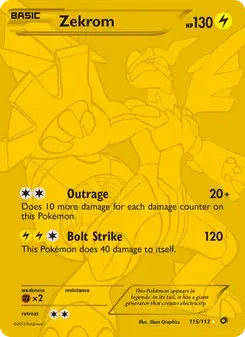 Zekrom 115/113 Legendary Treasures Pokémon card
