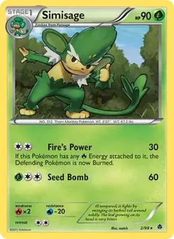 Simisage 2/98 Emerging Powers Pokémon card