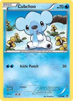 Cubchoo 29/98 Emerging Powers Pokémon card