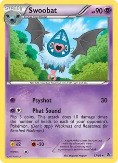 Swoobat 37/98 Emerging Powers Pokémon card