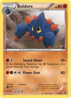 Boldore 51/98 Emerging Powers Pokémon card