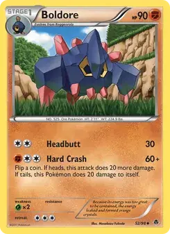 Boldore 52/98 Emerging Powers Pokémon card