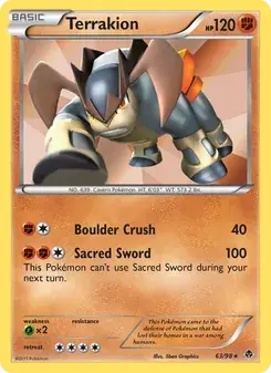 Terrakion 63/98 Emerging Powers Pokémon card