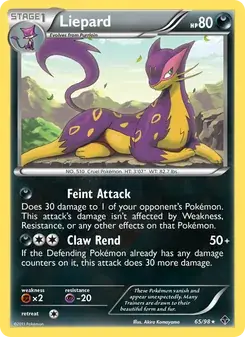 Liepard 65/98 Emerging Powers Pokémon card