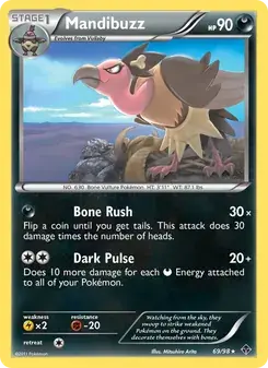 Mandibuzz 69/98 Emerging Powers Pokémon card