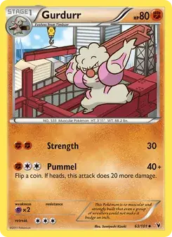 Gurdurr 63/101 Noble Victories Pokémon card