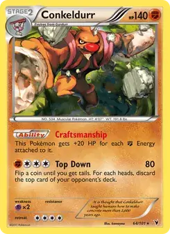 Conkeldurr 64/101 Noble Victories Pokémon card