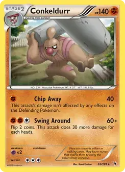 Conkeldurr 65/101 Noble Victories Pokémon card