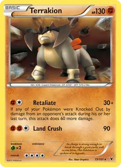Terrakion 73/101 Noble Victories Pokémon card